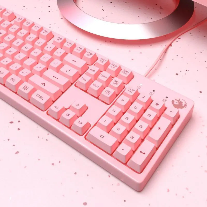 Cute Pink Mechanical Gaming Keyboard for Girls