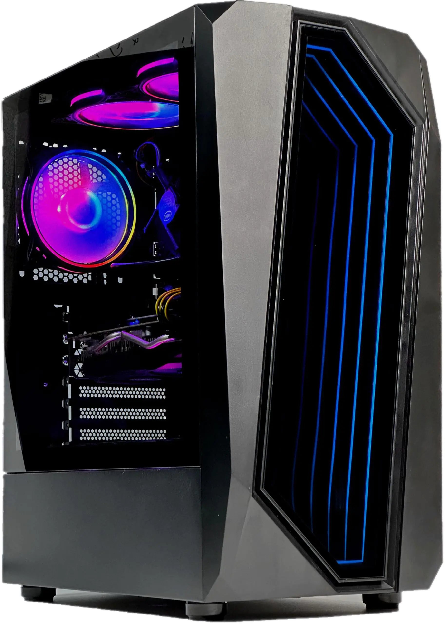 ABYS Axe Infinity Glass Mirror Gaming PC (Intel i5 Up to 3.6 GHz 16GB 512GB SSD 2TB HDD Radeon RX 580 8GB RGB Windows 10 English/Spanish/French) Graphic Design Video Editing Computer