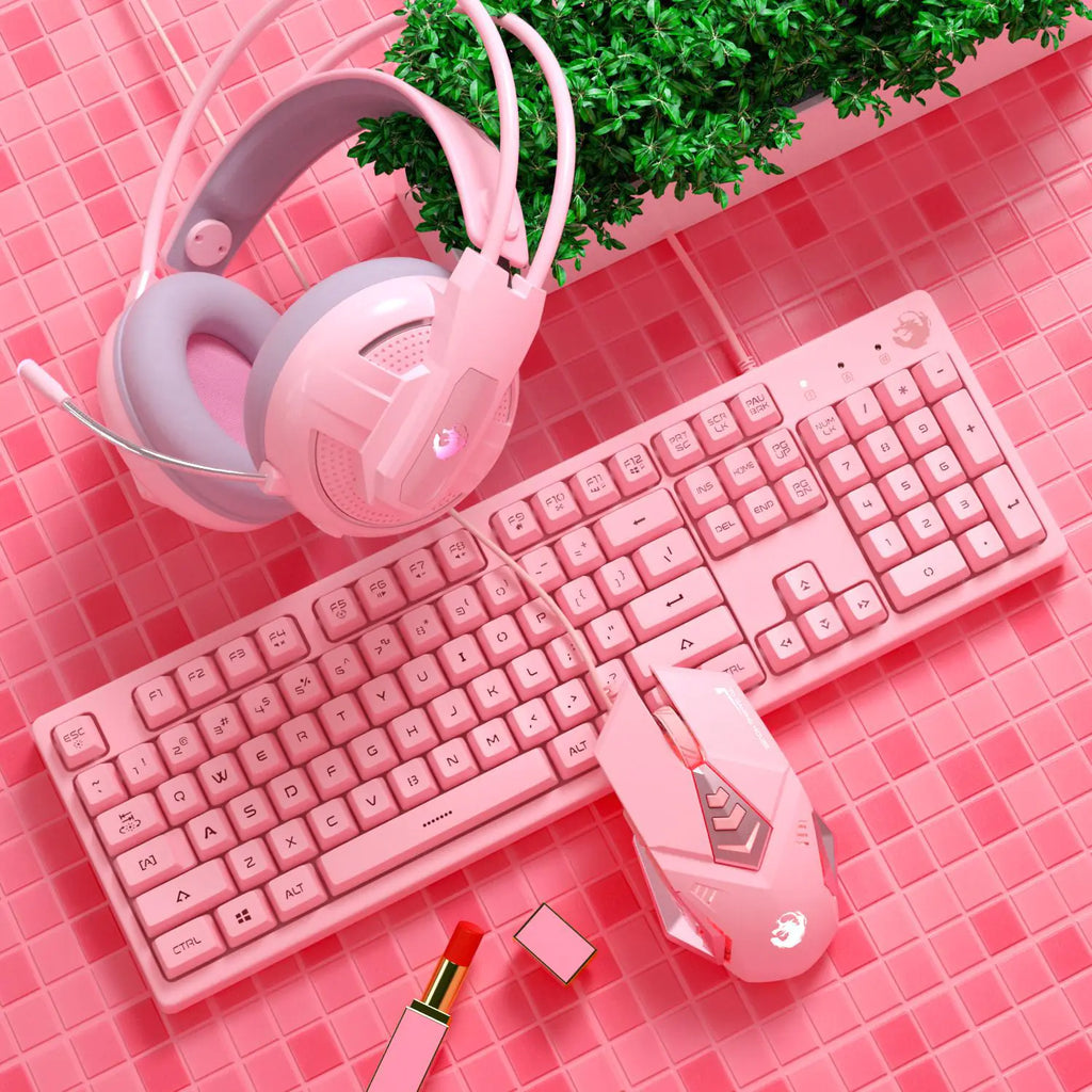 Cute Pink Mechanical Gaming Keyboard for Girls